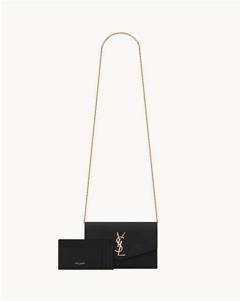 ysl uptown grain de poudre con catena|Cartera con cadena Uptown de piel repujada grain de poudre.